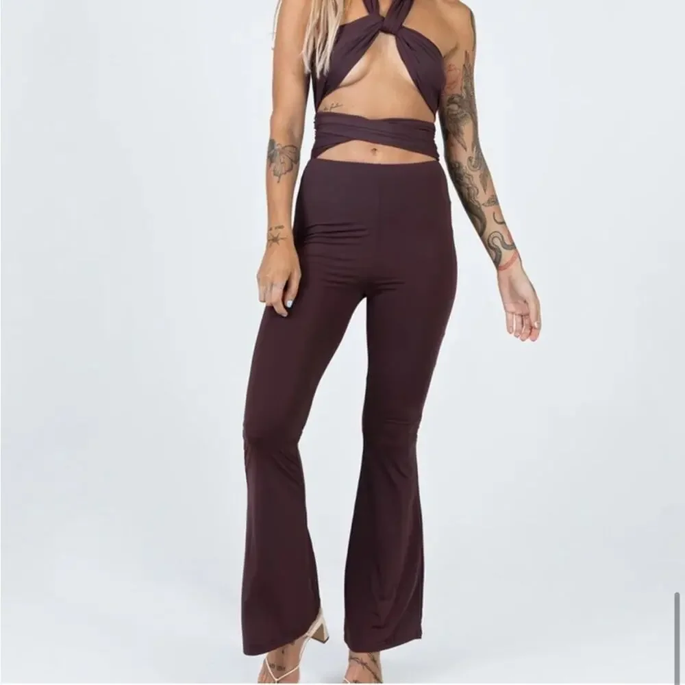Copied - Princess Polly Amalia Jumpsuit Brown Size US 6 - Picture 3 of 14